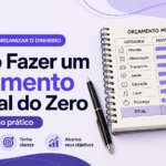 Ilustração de orçamento mensal — planilha e gráfico de categorias de gastos, identidade visual